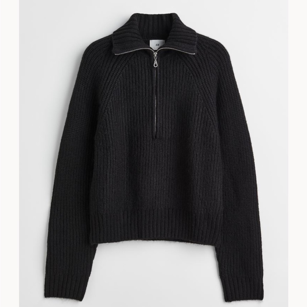 H&M Rib Knit Half Zip Sweater